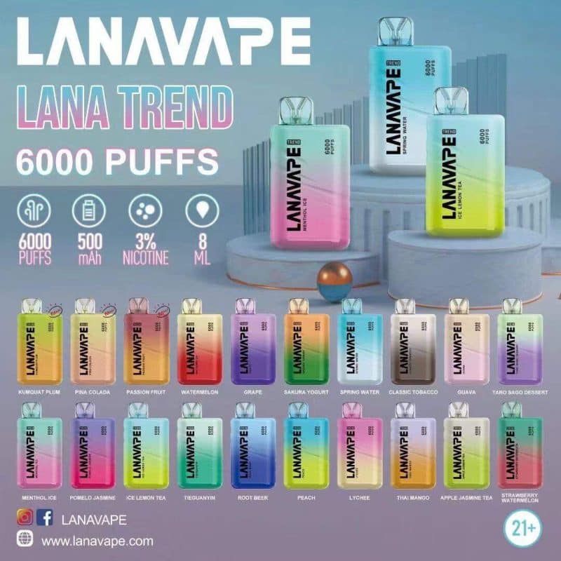 LANA BAR BC 6000口-大容量新款拋棄式6000口超涼款一次性電子煙美滋滋糖果屋