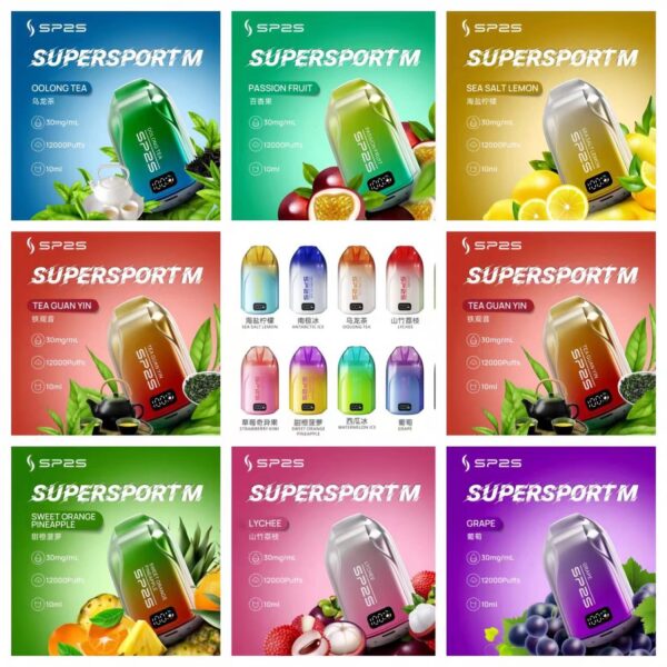 SP2S思博瑞拋棄式-12000口電子煙發光顯示屏可充電30ml大容量美滋滋糖果屋