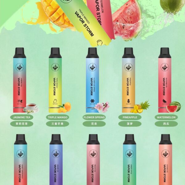 VAPOR STORM 風暴CF5000口-發光拋棄式飛霧一次性15個口味電子煙美滋滋糖果屋