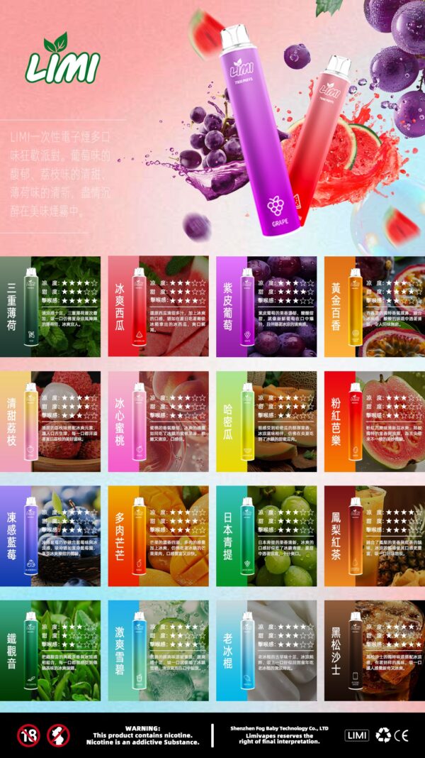 Limi7000口拋棄式-ILIA哩亞同廠生產-大容量一次性電子煙美滋滋糖果屋