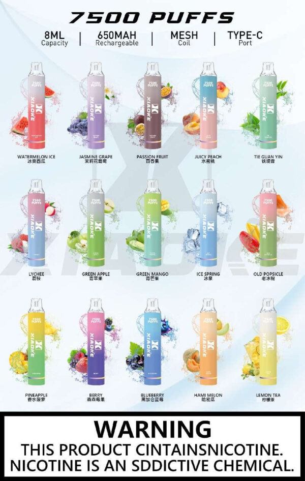【XIAOKE梟客拋棄式】 新款一次性發光電子煙 多種口味電子霧化棒｜美滋滋糖果屋