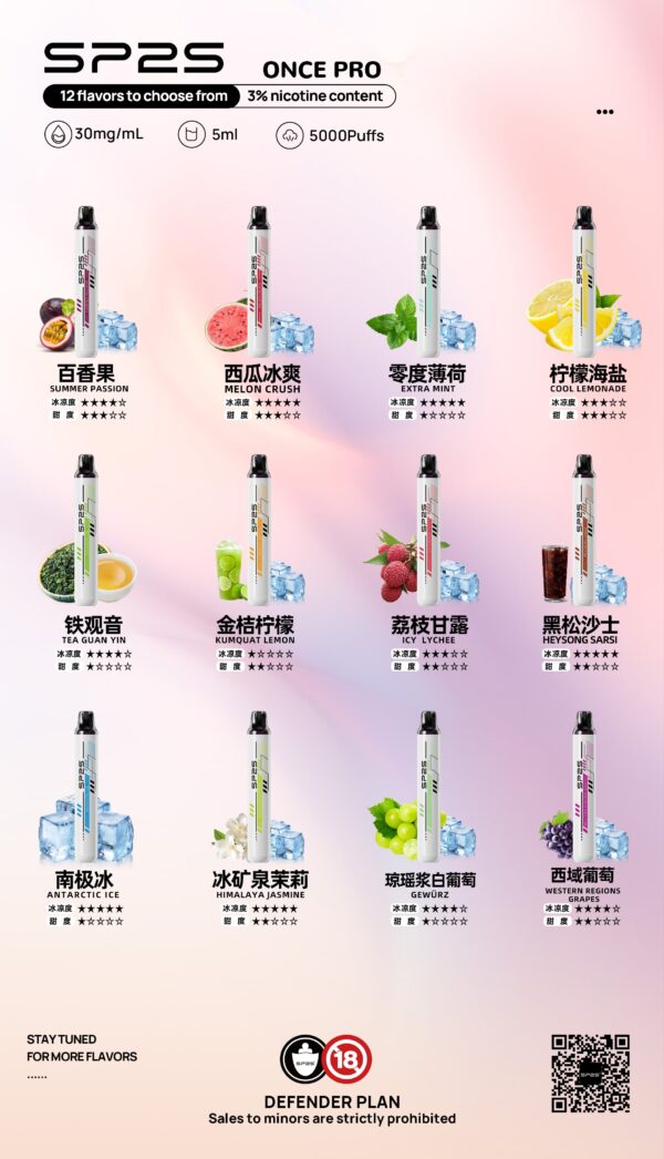 SP2S思博瑞 5000口系列電子煙-SP2S一次性5000口-pulls拋棄式12種口味美滋滋糖果屋
