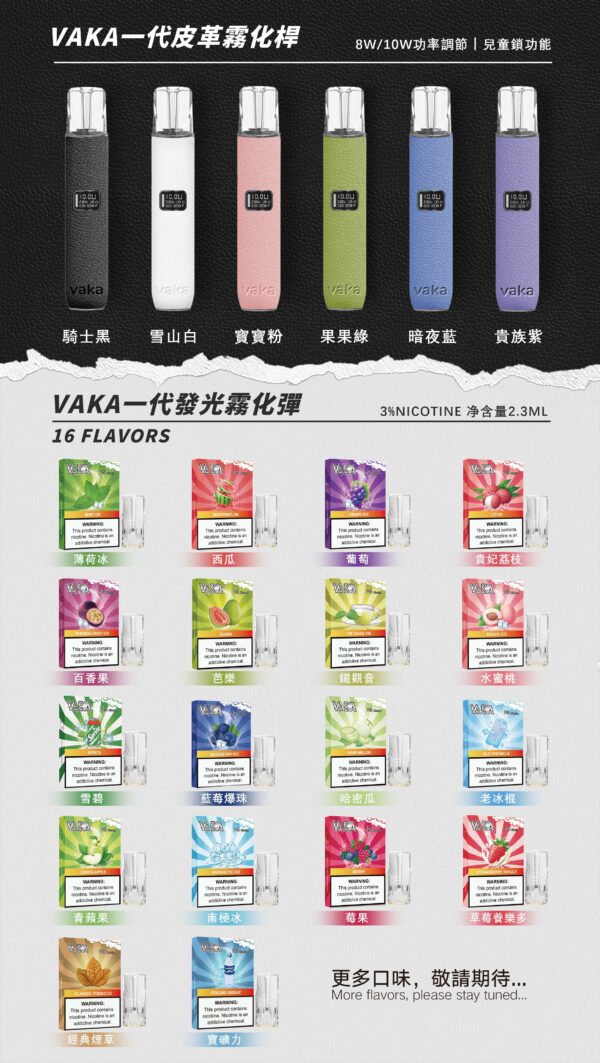 【VAKA煙彈】一代七彩發光彈 新品替換型透明發光煙彈 一盒三入 通用一代主機｜美滋滋糖果屋