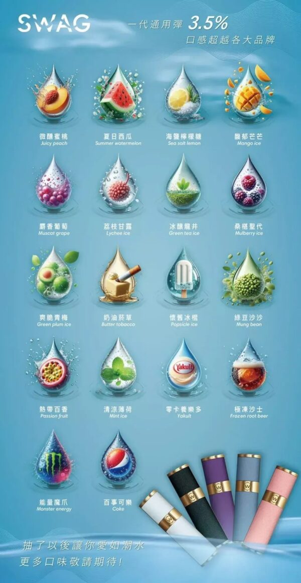 【SWAG煙彈】一盒3顆 | 多種口味 （買五送主機）顏色隨機 適用一代主機｜美滋滋糖果屋