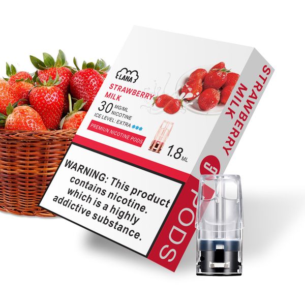 lana-vape-pods-flavor-strawberry-milk 【LANA拉娜煙彈】透明發光煙彈2.5ML-通用SP2/RELX等一代所有主機 正品保證|美滋滋糖果屋